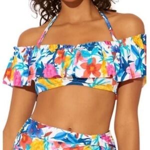 NWT Bleu Rod Beattie Off The Shoulder Bikini Swimsuit Top Size 8